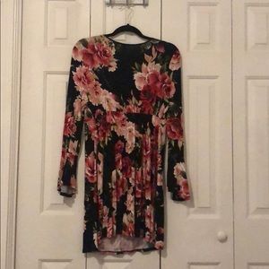 Bow-front bell sleeve dress